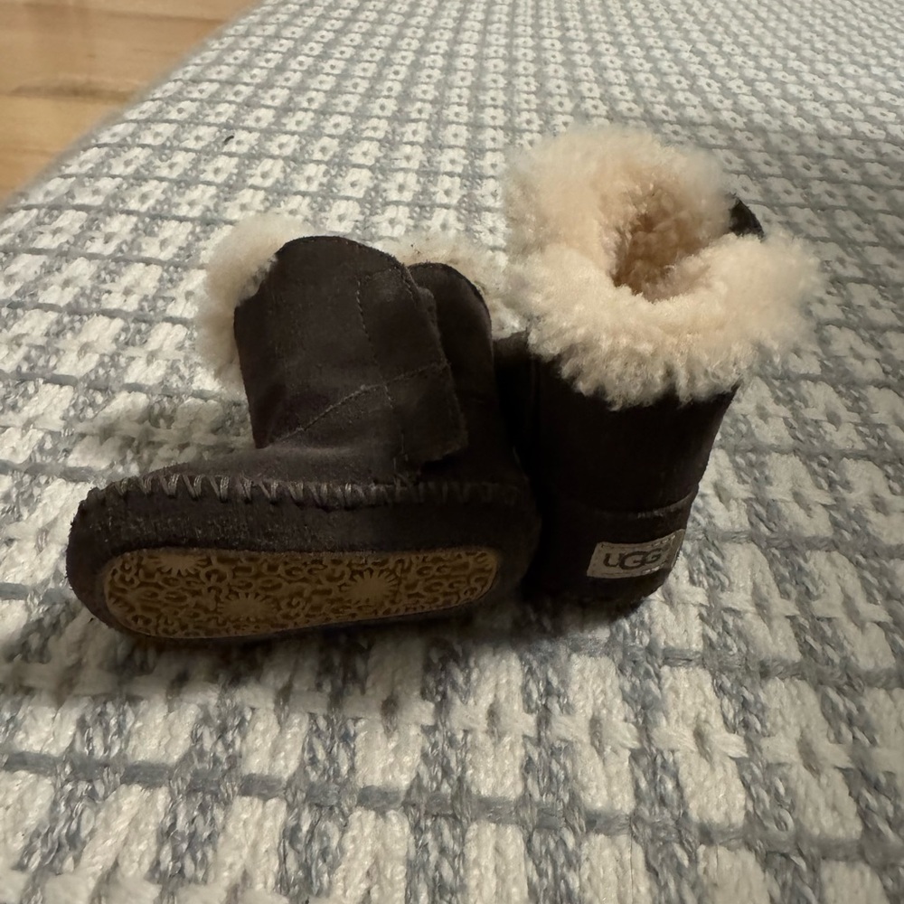 UGG Brown Baby Booties with Shearling Lining